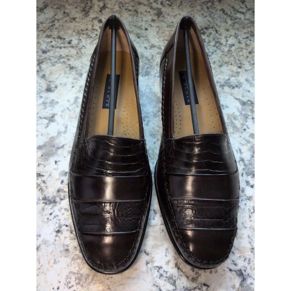 Giorgio Brutini Genuine Embossed Leather Loafers Brazil Mens Size 13D Burgundy